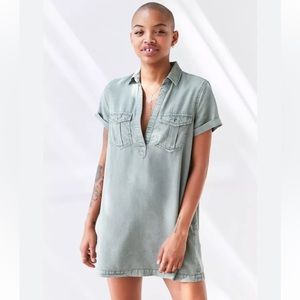 BDG Washed Military Mini Shirt Dress